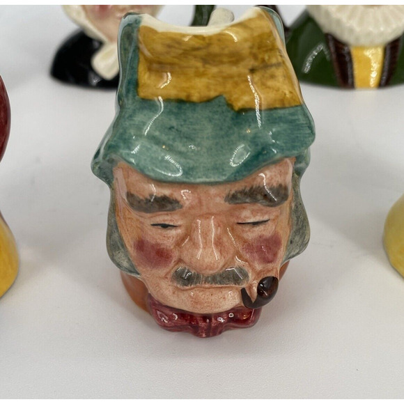 Sylvac Staffordshire Set Of 8 Ceramic Toby Pitchers 2"-3" Hand Painted England - Picture 4 of 16